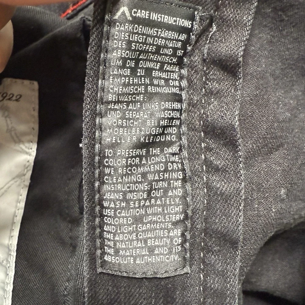 Alberto Men's Brushed Double Black Denim Jeans Modern Fit Straight‎ 36/32 Stone